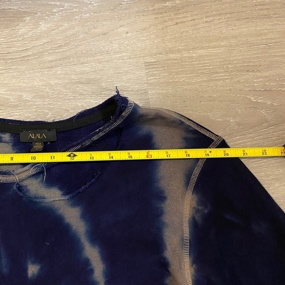 Alala Distressed Sweatshirt. Blue Tie Dye. Small. - Picture 13 of 16